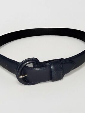 Calvin Klein Women’s Classic Navy Full Grain Leather Belt